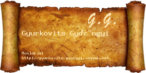Gyurkovits Gyöngyi névjegykártya