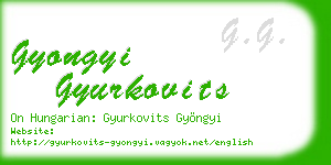 gyongyi gyurkovits business card